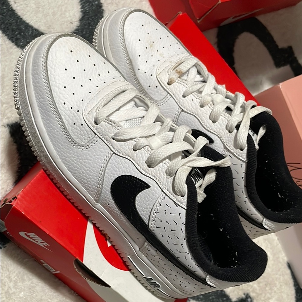 Nike Air Force 1 White and Black Shoes
